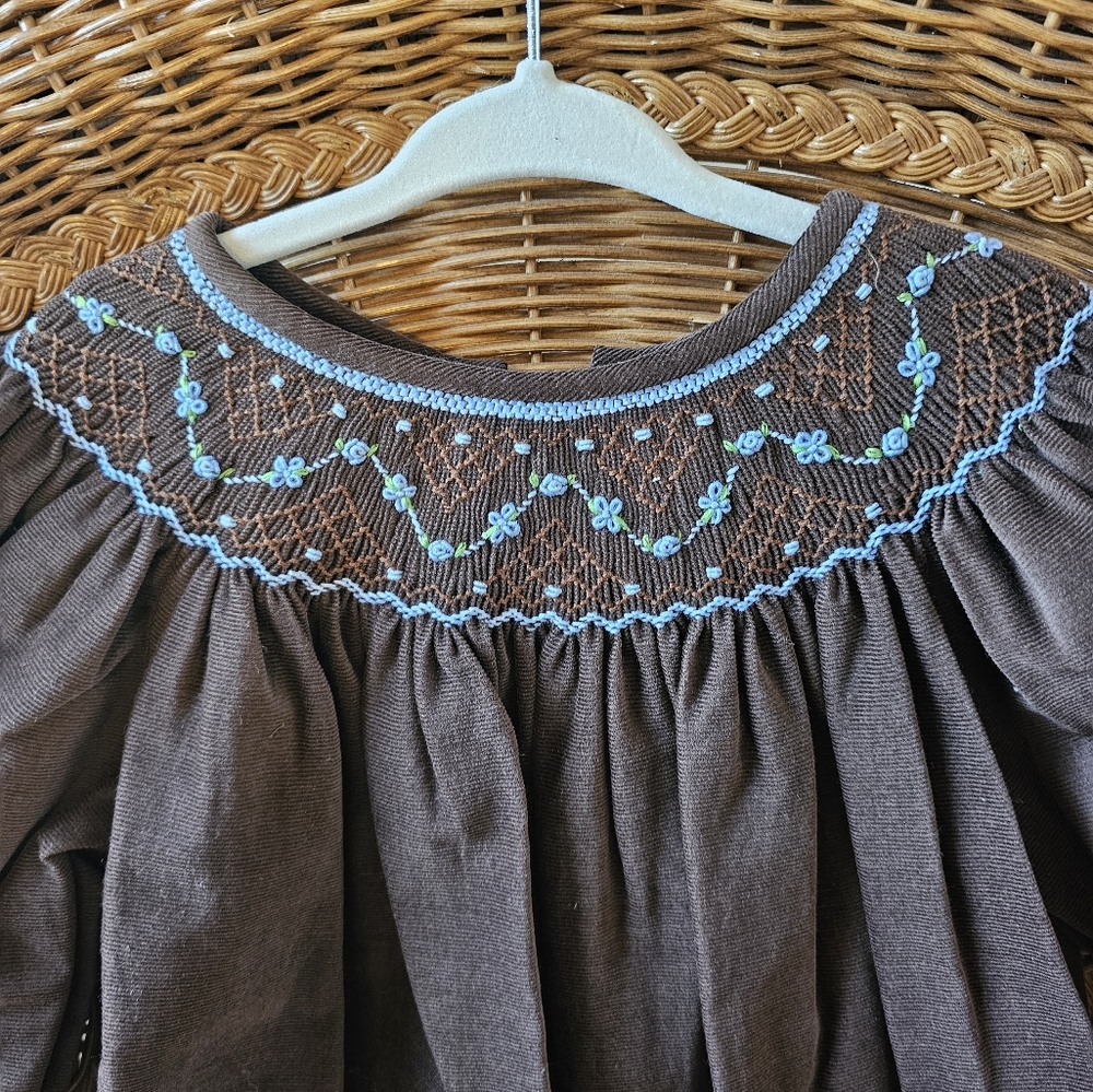 ANAVINI girls dress size 4T brown and blue